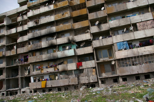Decaying building and abject poverty in Bulgaria
