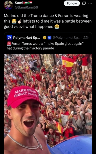 Spain World Cup scorer is a MAGA Chud