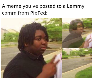 A meme you've posted to a Lemmy comm from PieFed: (Nileseyy Niles disappears)