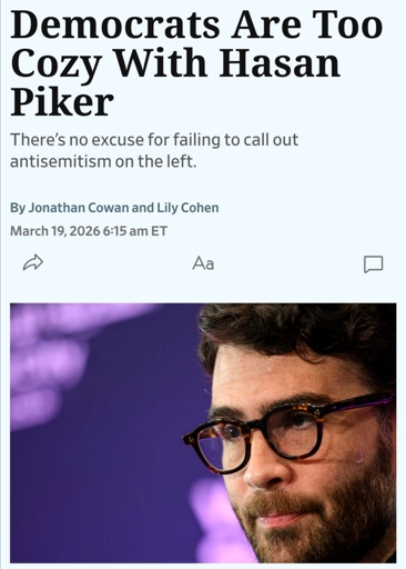 Democrats Are Too Cozy With Hasan Piker, There’s no excuse for failing to call out antisemitism on the left.
