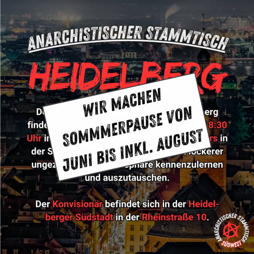 Einladung zum Anarchistischen Stammtisch Heidelberg