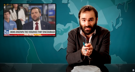 an image of cody johnstone of 'Some More News' saying the words in the title.